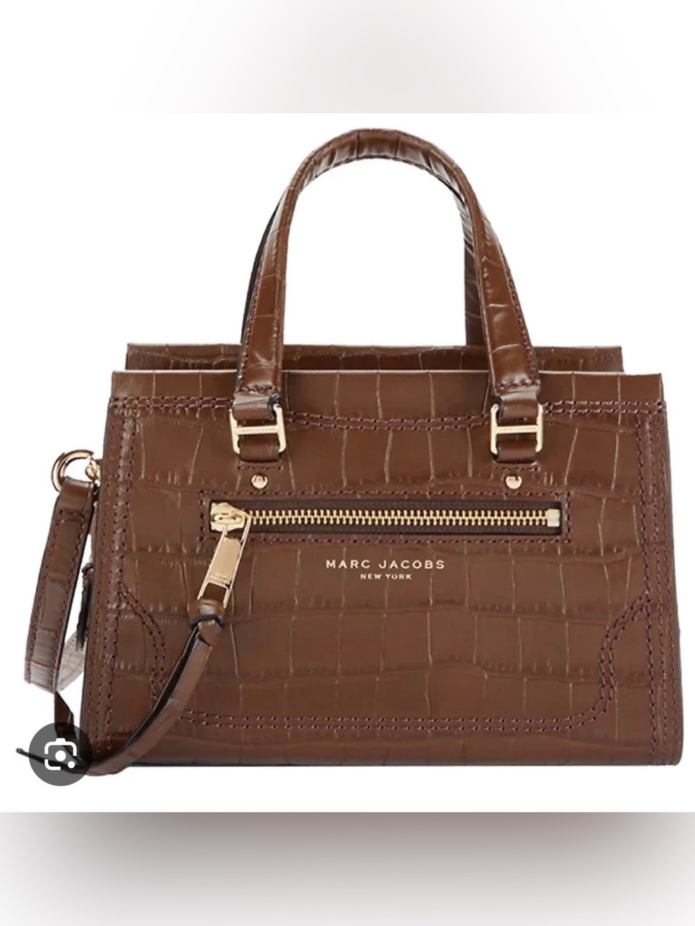 Marc Jacobs Brown Croc-Embossed Leather Crossbody Bag 👜